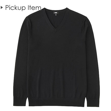 UNIQLO エクストラファインメリノVネックセーター