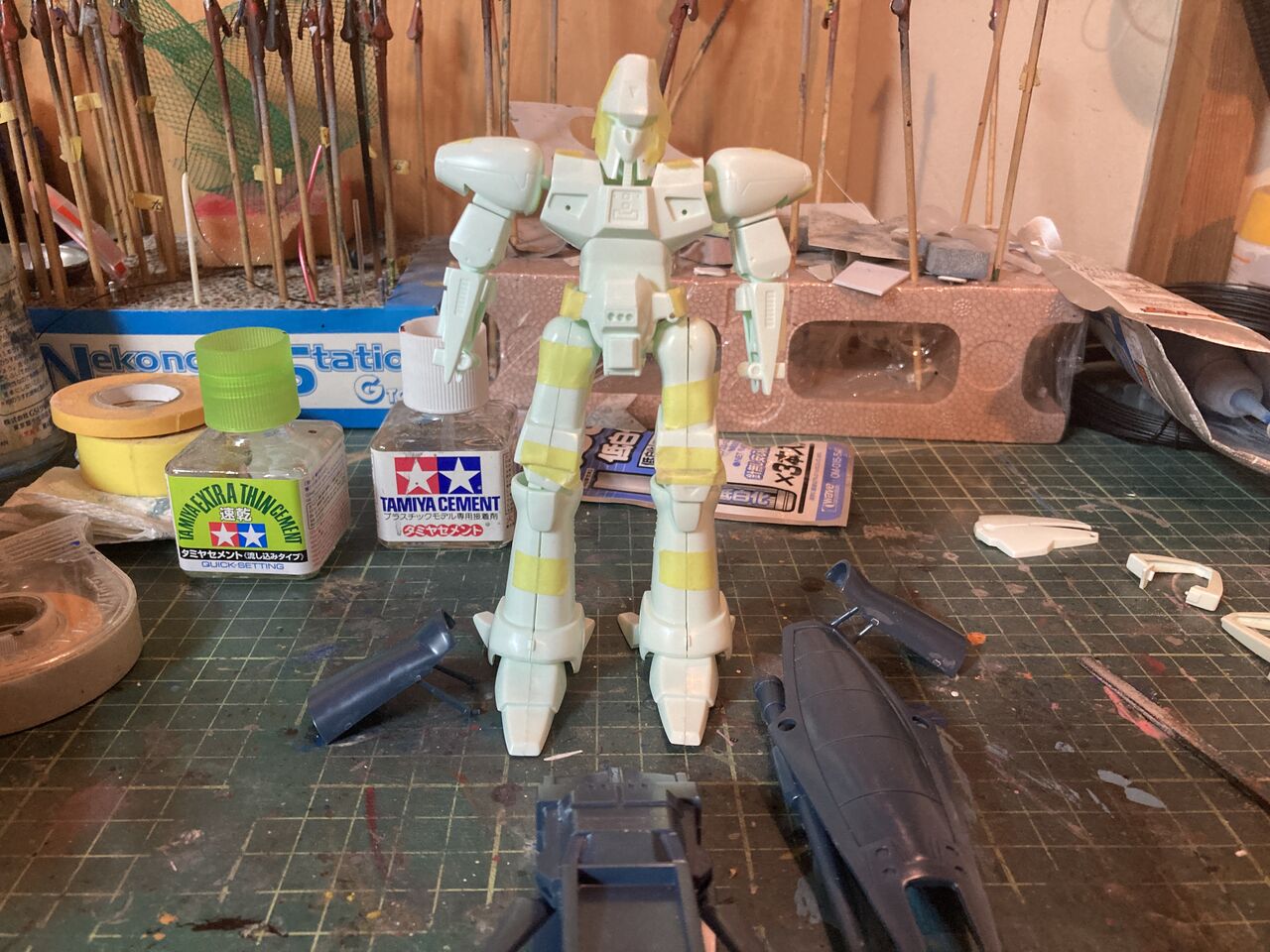 バンダイ旧キット1/144スケール「重戦機エルガイム Mk.1」重装備