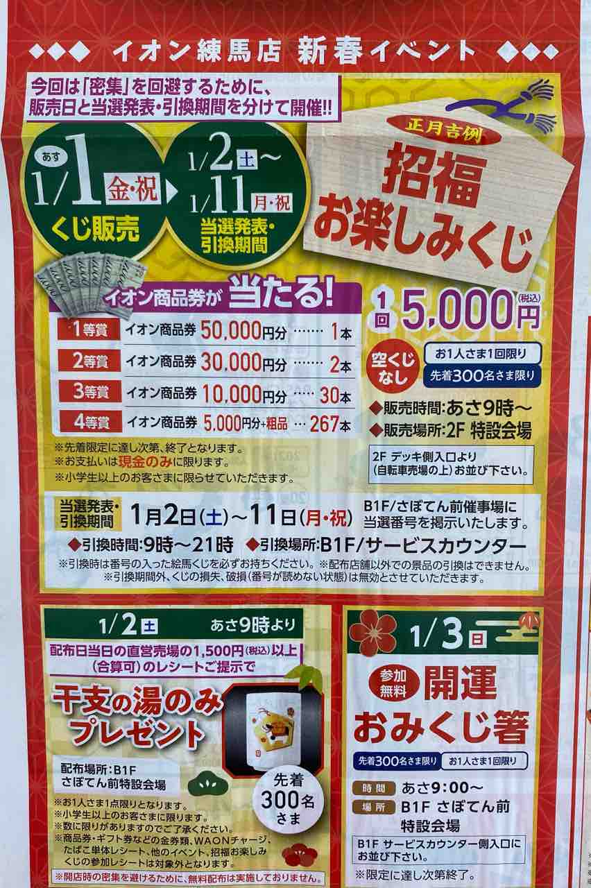 12 31 イオン 21年の初売り4日間 新聞をとっていない方のためのお得なチラシ 東京編