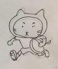 ラグビーねこ下絵