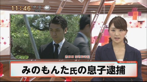 窃盗未遂で逮捕されたみのもんたの次男で日テレ社員の御法川雄斗容疑者