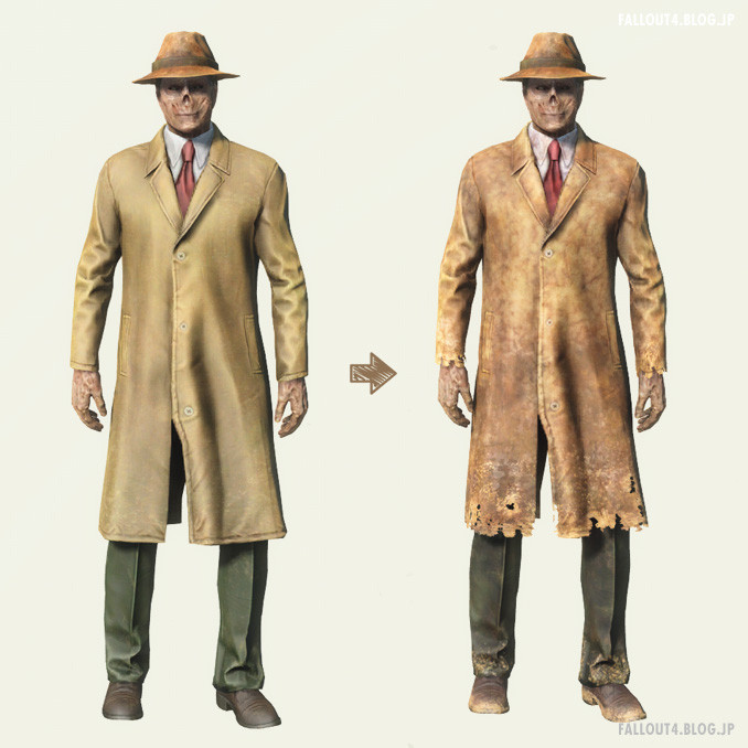 汚れたトレンチコートの修正mod Fallout4 情報局