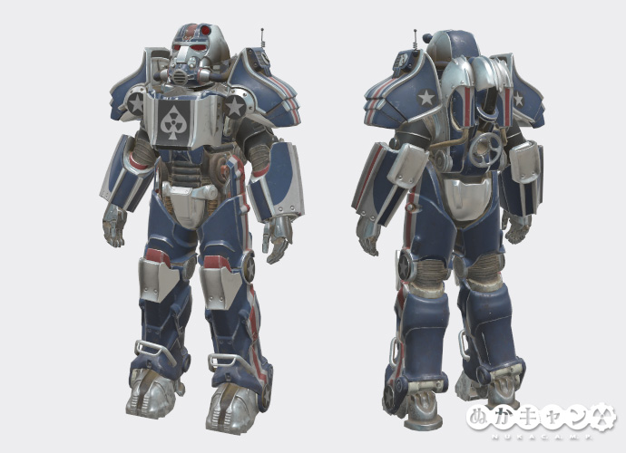 エースフルアサルトパワーアーマー塗装 ぬかキャン Fallout 76 サバイバルガイド