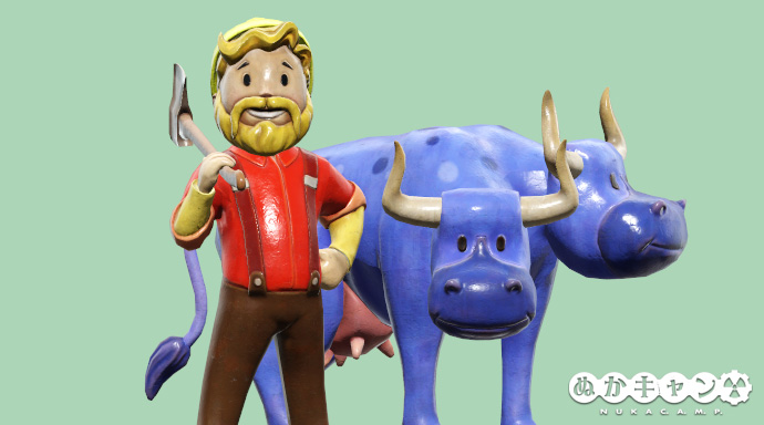 Vaultバニヤンと幼いブルーバラモンの像 ぬかキャン Fallout 76 サバイバルガイド