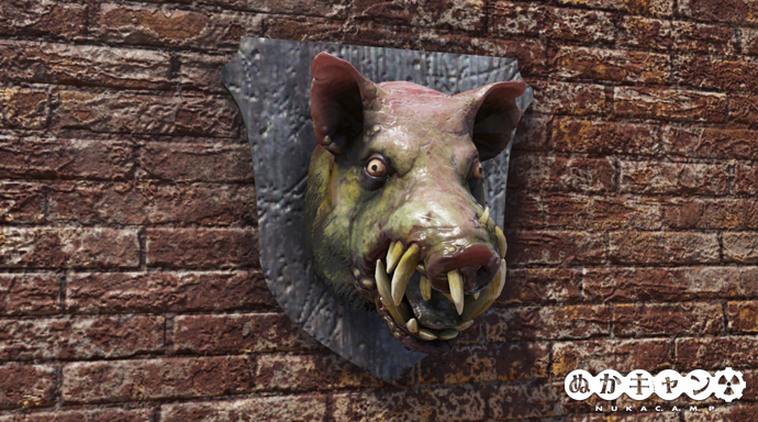 ラッドホッグの頭部の剥製 : ぬかキャン：Fallout 76 サバイバルガイド