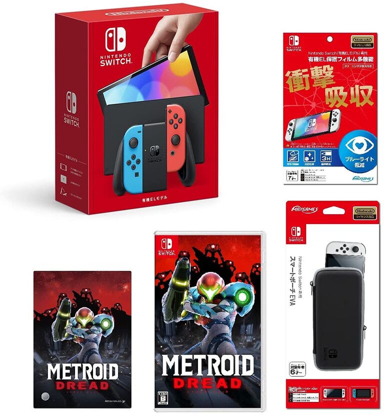 Amazonで予約開始 Nintendo Switch 有機elモデル Joy Con L ネオンブルー R ネオンレッド メトロイド ドレッド プレミアの王道