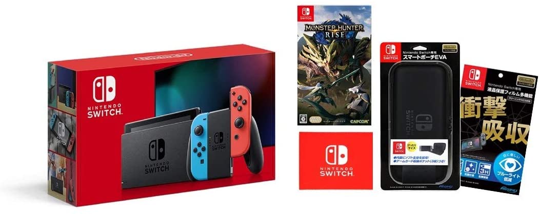 Amazonで販売再開中 Nintendo Switch 本体 ネオン モンスターハンターライズ Switch 専用スマートポーチ プレミアの王道 Amazonで販売再開中 Nintendo Switch 本体 ネオン モンスターハンターライズ Switch 専用スマートポーチ プレミアの王道