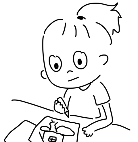 お絵かきしてる