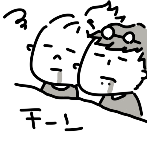 コロナのショット後寝る二人