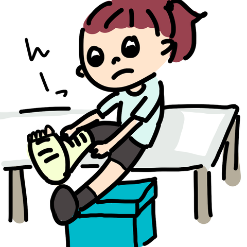 靴下も履くのが難しい