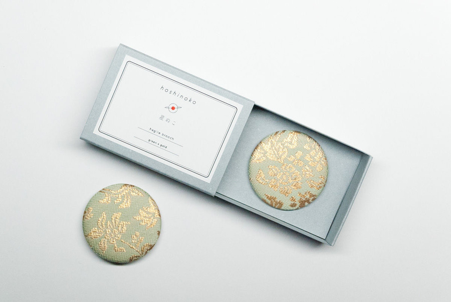星のこ_hoshinoko_hagirebrooch_green_gold