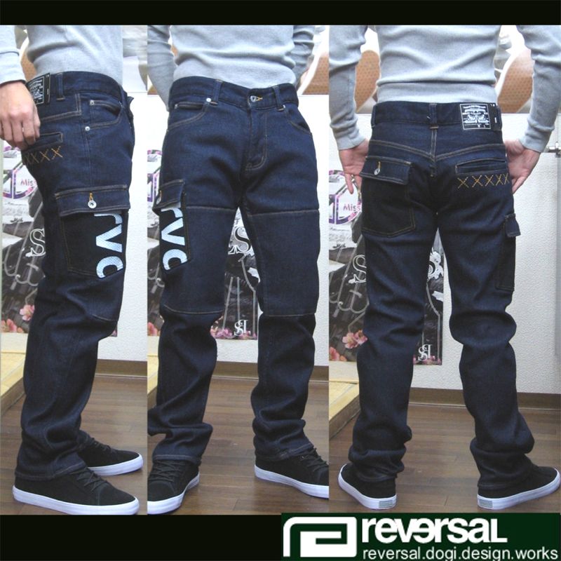 ストレッチ生地＆柔術衣の組合せ【REVERSAL リバーサル】 デニムパンツ