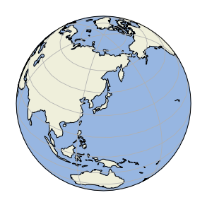 Cartopyで地図を描画する Orthographic 私的メモ Cartopyで地図を描画する Orthographic 私的メモ