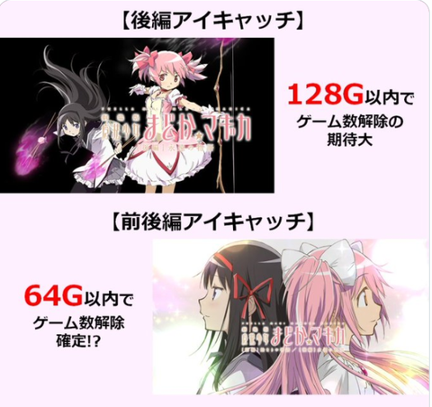 SLOTまどか前後編ゲーム数解除示唆演出