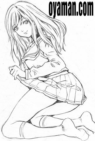 スカートをつまむJK