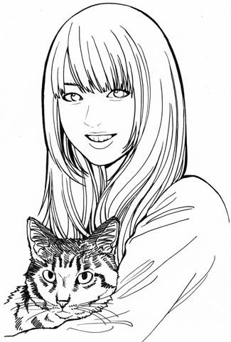 $尾山泰永の漫画生活-dreamtronさん似顔絵 ペン