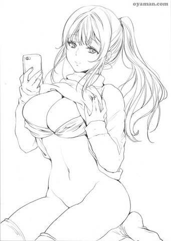 自撮りポニーテール