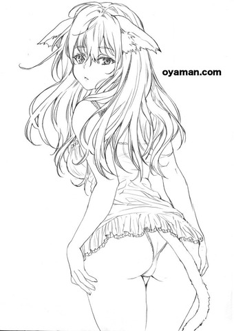 ワンピース着た猫耳娘