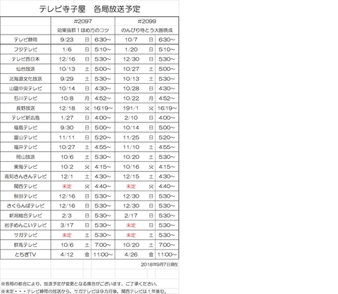 寺子屋放送予定.1809