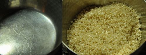 ? 鍋の底の焦げを綺麗に洗い落として再び発芽玄米を入れ