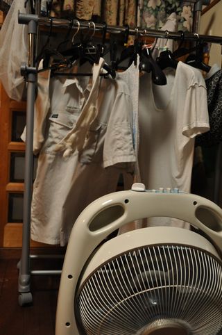 新林の滝で室内干し