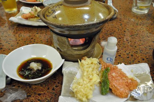鍋物、天麩羅全て還元塩のキパワーソルトをかけます