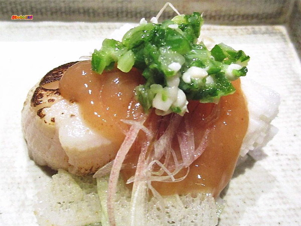 酢物/貝柱焼霜 (長芋・茗荷・おくら・梅肉)