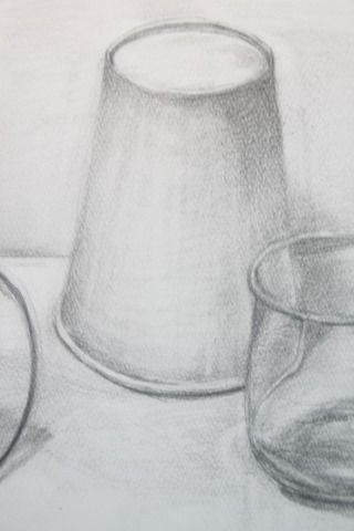 ガラスコップ、紙コップ、プラスチックカップ』12/17鉛筆デッサン