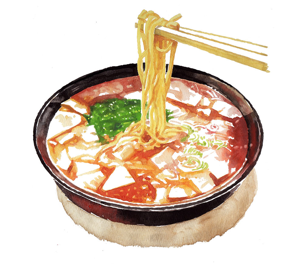 情報誌 美し国 水彩 料理イラスト 小沢和夫イラスト工房