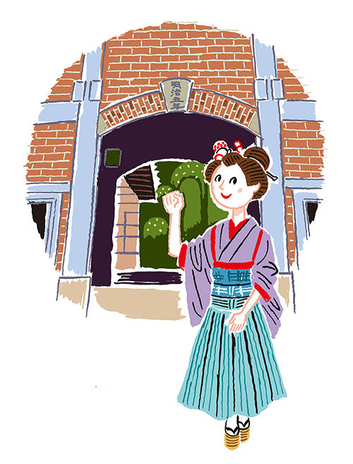 群馬県 富岡製糸場 書籍イラスト 小沢和夫イラスト工房