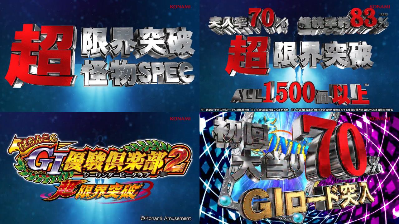 【新台】コナミ「P GⅠ優駿倶楽部2」一部営業資料公開きたああああああ！超限界突破怪物SPECはやれるのか！？