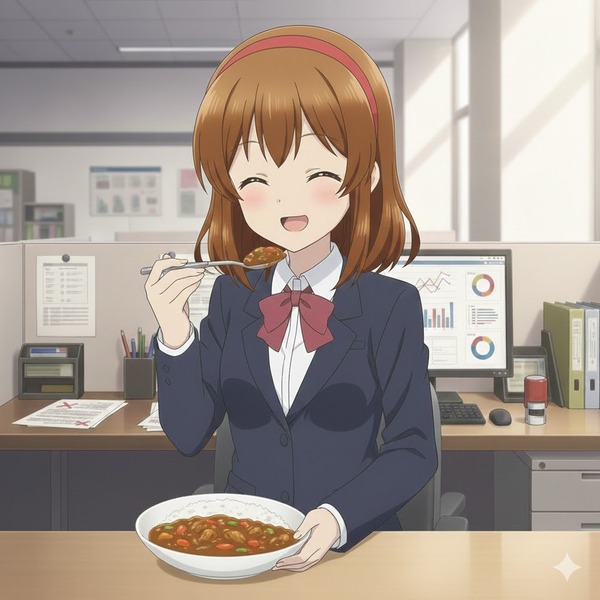 カレーライスを食べていたスロッターさん、凄い直撃を引いてしまう…