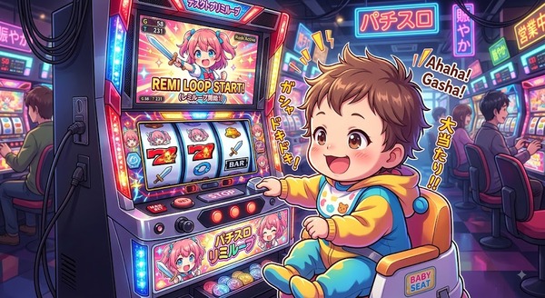 【完全にアウト】中国人キッズ、パチ屋に来店