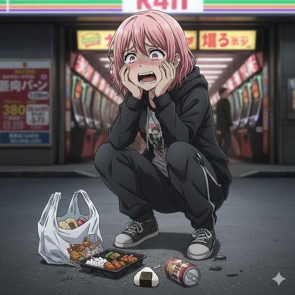 パチンコで8万円負けて弁当買って帰ったんやが途中で階段でこけて中身がグチャグチャになった…