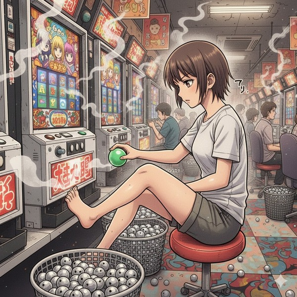 【悲報】女性パチスロ演者さん、足でスロットを打ってしまう…