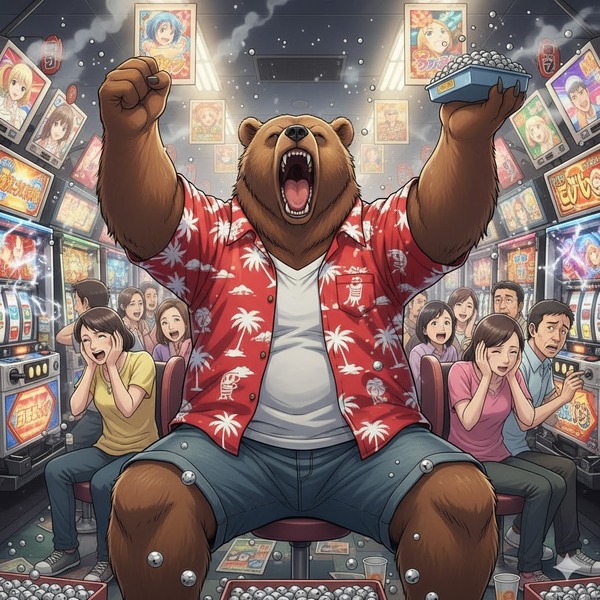 秋田のパチ屋さん、熊の来店に備えて自動ドアが手動ドアになる