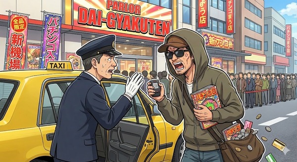 【埼玉】タクシーでパチンコ屋に行こうとしたパチンカーさん、運転手と揉めて警察を呼ぶ事態に