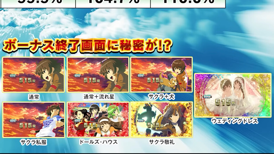 【新台】「翔べ！ハーレムエース」のボナ終了画面の詳細が判明！流れ星→設定変更示唆、犬→高設定弱、私服→高設定強、赤もや→2以上