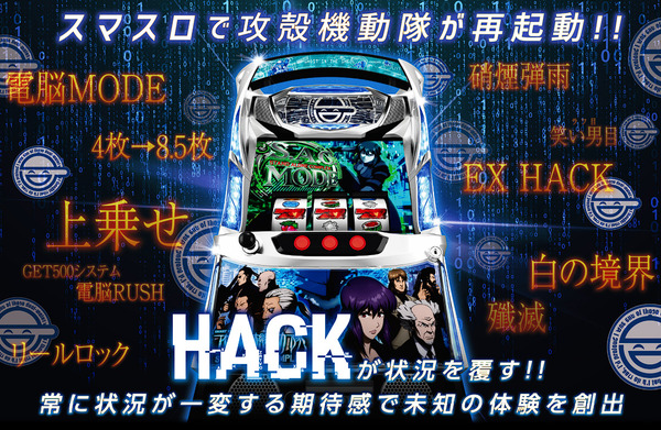 【新台】サミー「スマスロ攻殻機動隊」公式HP公開！純増4.0枚（上位8.5枚）のAT機、新しいのにS.A.C.らしい！初代ファンも新規ファンも魅了！！