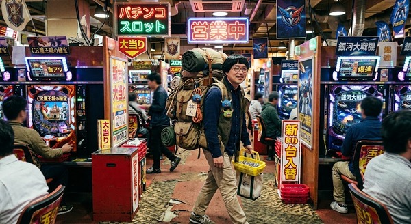 都内にあるパチ屋さん「通路幅が狭いのでリュック背負ったままの移動はやめて！」