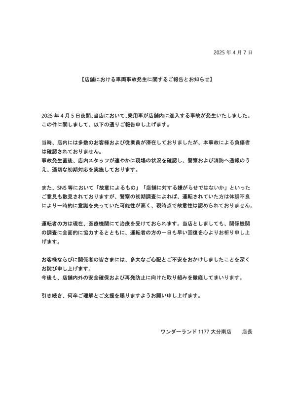 ワンダーランド1177大分南店