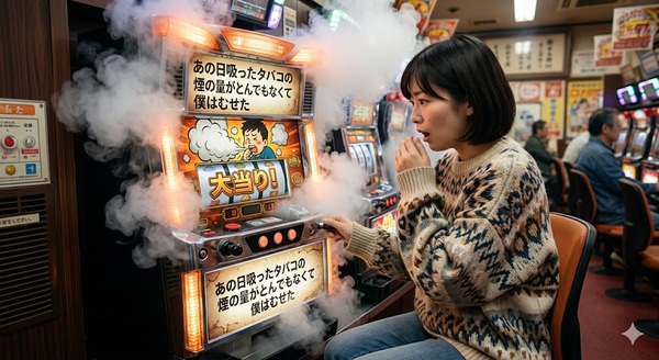 とんでもない量の煙を排出しながらスロット打ってる奴が迷惑すぎる