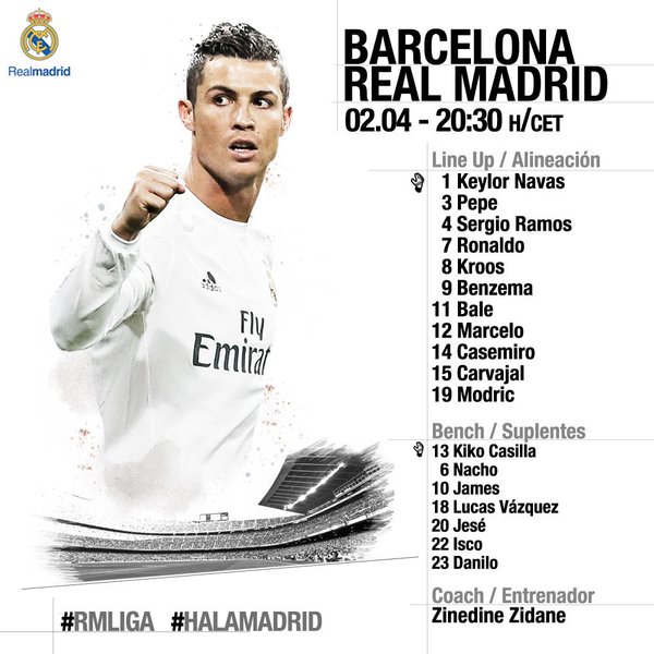 【 クラシコ 】バルセロナ×レアル、スタメン発表! : SAMURAI ...