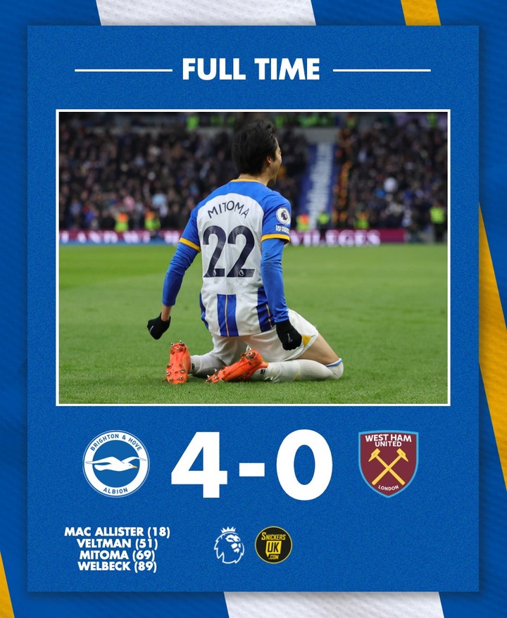 【試合結果】三笘薫がゴール ＆ PK獲得と躍動！ブライトン4得点で圧勝！