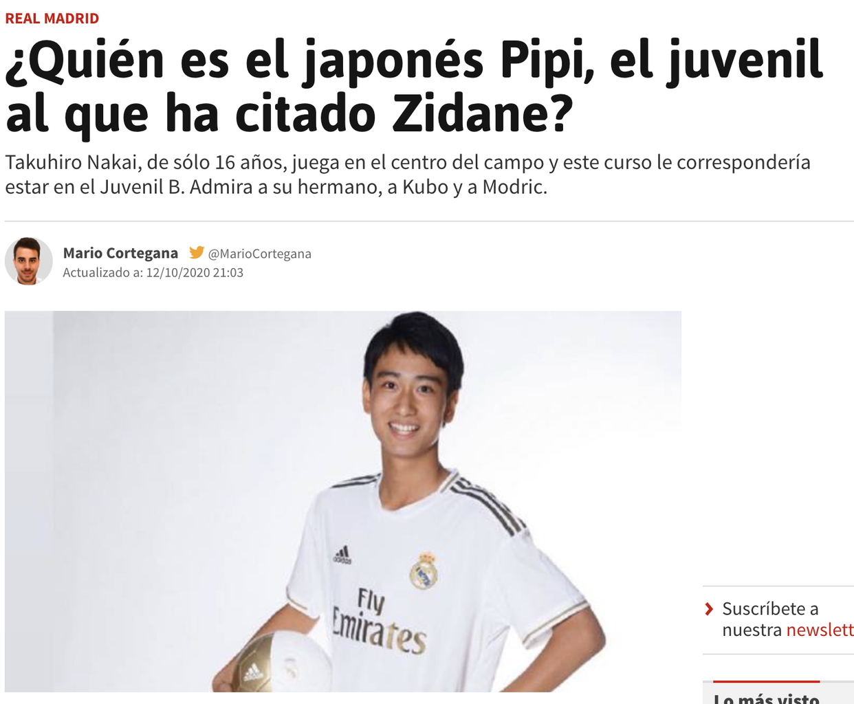16歳の中井卓大がレアルのトップチーム練習に参加 スペイン紙 日本の ピピ が際立っていた ほぼ久保くんサッカーまとめ
