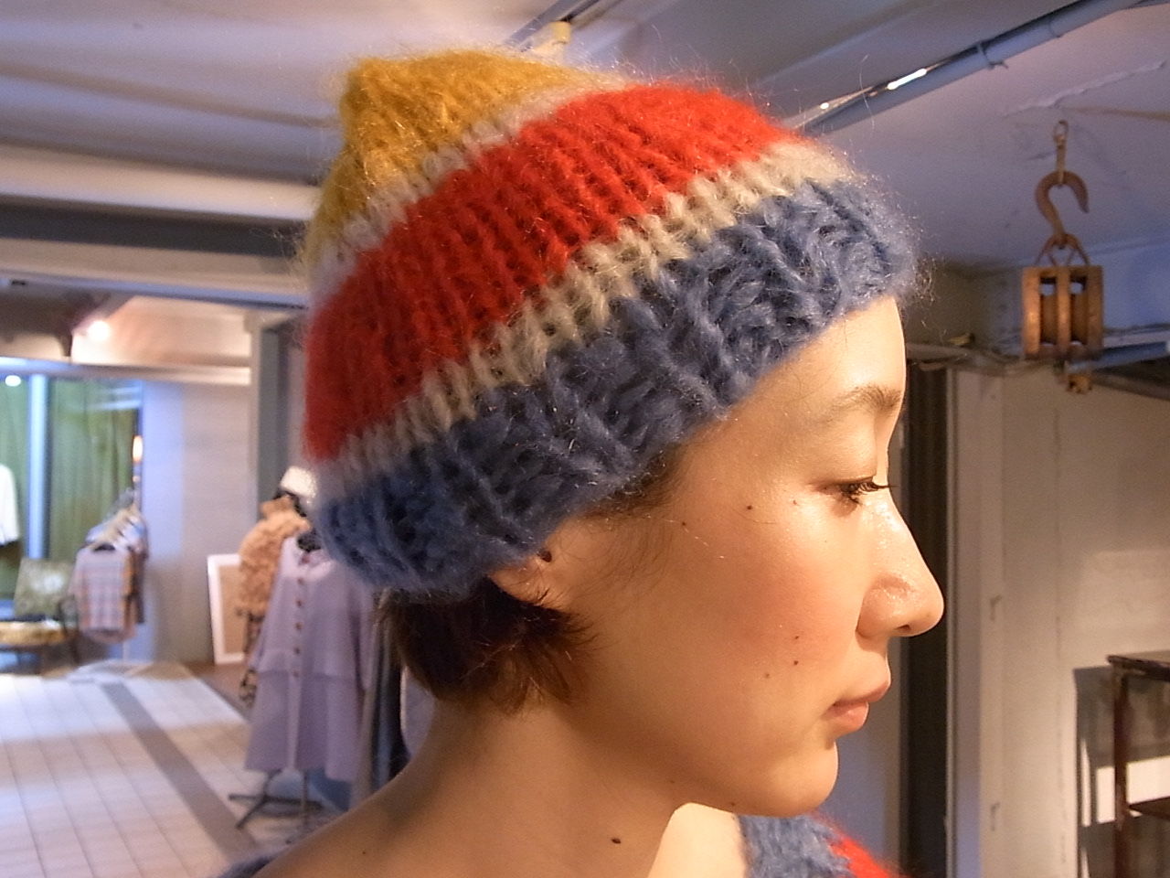 激安価格の maiani マイアミ ニット カーディガン ブルー フリーサイズ