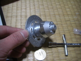 ハーレーダビッドソンのブレーキローターとフロントハブ