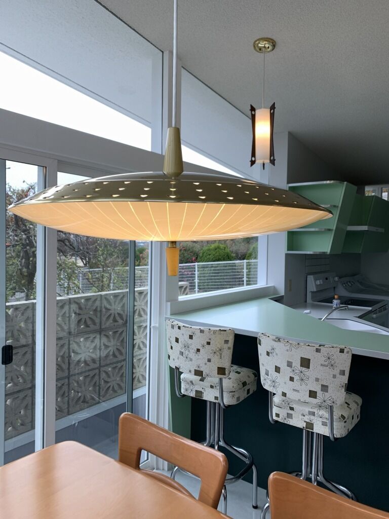 1950年代 ミッドセンチュリー ソーサーメッシュ デスクランプ ミッド