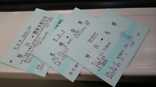 特急スーパー北斗 スーパーカムイ(自由席) 切符