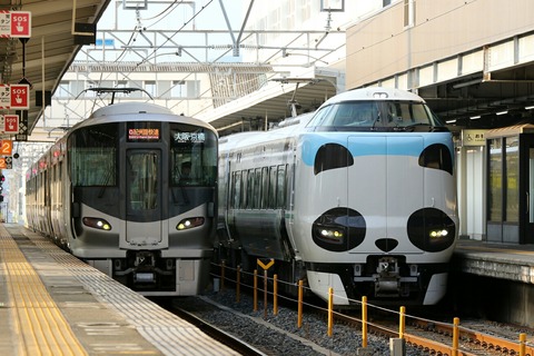 JR西日本 287系電車 特急くろしお4号 パンダくろしお 和歌山駅